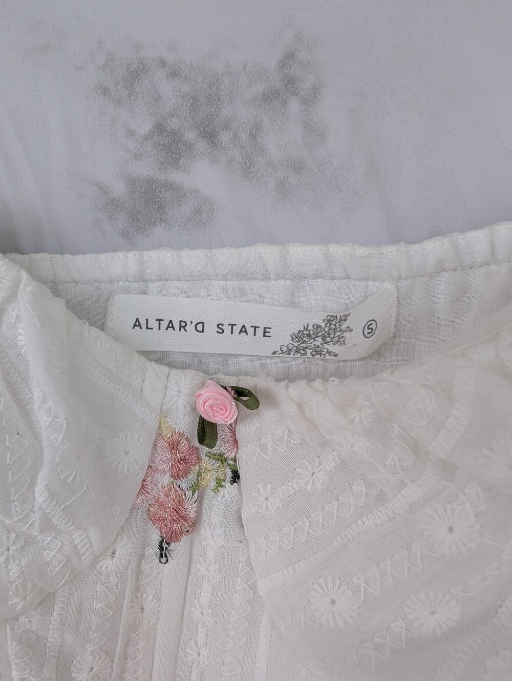 Altar'd State Women's Ivory Pink Floral Corset Cropped Tank Top Small NWT - Picture 2 of 12